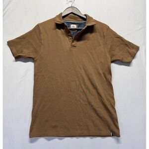 Soul Star Polo Shirt‎ Mens Large Brown Waffle Knit Logo Performance Golf Tennis